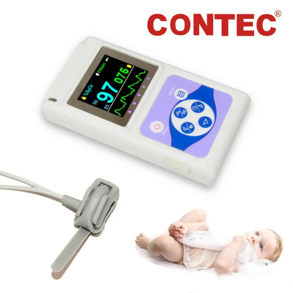 CONTEC CMS60D Neonatal Infant Child Pulse Oximeter SPO2 PR Heart Rate Monitor, USB PC Software