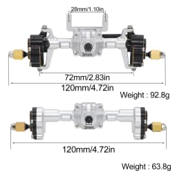 Aluminum Front Rear Portal Axle Complete Set+Brass Knuckle Cover For 1/24 1/18 FMS FCX24 Power Wagon K5 FCX18 LC80 RC Crawler