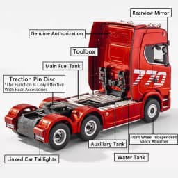 HUINA 1501 770S Alloy Tractor 19CH RC Truck 1/18 2.4G Remote Control Engineering Trailer Truck with Light and Sound Toys