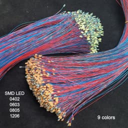 220pcs Pre-wired 0402 0603/0805/1206 SMD LED 9 Colors 3V LED 30cm Wires Hobby Model Kit Car Railway Railroad Starship Lighting