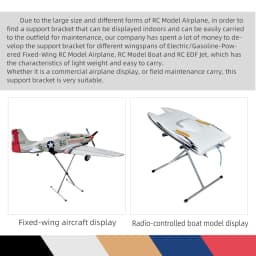 Model Display Stand Folding Aluminum Alloy Support Bracket for RC Toy Airplane Jet Boat or DIY Models
