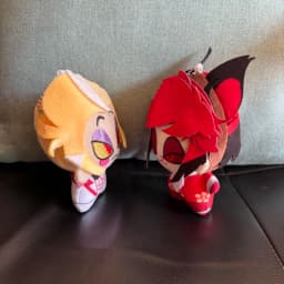 Super Cute 10cm Lovely Anime Animation Red Alastor Lucifer Morningstar Hazbin Hotel Plush Toys Funny Festival Gift Plushie Doll