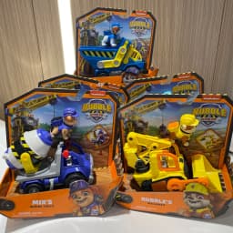 Original PAW Patrol Rubble & Crew Vehicle Truck Toy Motor Wheeler Mix Charger Truck with Collectible Action Figure Kids Toy