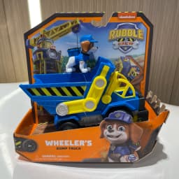 Original PAW Patrol Rubble & Crew Vehicle Truck Toy Motor Wheeler Mix Charger Truck with Collectible Action Figure Kids Toy