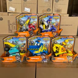 Original PAW Patrol Rubble & Crew Vehicle Truck Toy Motor Wheeler Mix Charger Truck with Collectible Action Figure Kids Toy