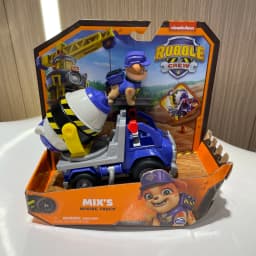 Original PAW Patrol Rubble & Crew Vehicle Truck Toy Motor Wheeler Mix Charger Truck with Collectible Action Figure Kids Toy