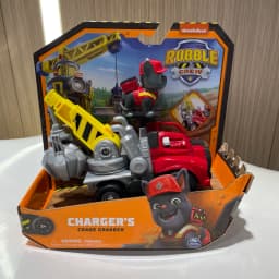 Original PAW Patrol Rubble & Crew Vehicle Truck Toy Motor Wheeler Mix Charger Truck with Collectible Action Figure Kids Toy