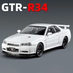 1:24 Scale Car Nissan Skyline GTR-R34 Alloy Vehicle Model Diecast Metal Fast&Furious Collectible Childrens Birthday Toy Gifts