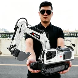 RC Excavator 14 Channel 3 IN 1 RC Engineering Car Remote Control Crawler Truck Alloy Excavator RC Model Car Toy Christmas Gift