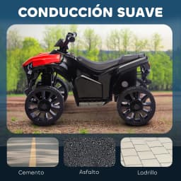 Aiyaplay Electric Quad for Children 6 V Quad for Children from 37 to 72 Months Speed up to 3 Km/H Headlights and Music 70X42X45 cm Red