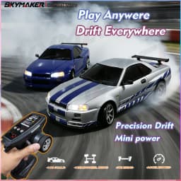 1/18 GTR R34 RWD RC Drift Car LDRC LD1899 2.4G ESP Gyro Alloy Metal Body LED Simulation Headlight Hobby RTR Racing RC Car Toy