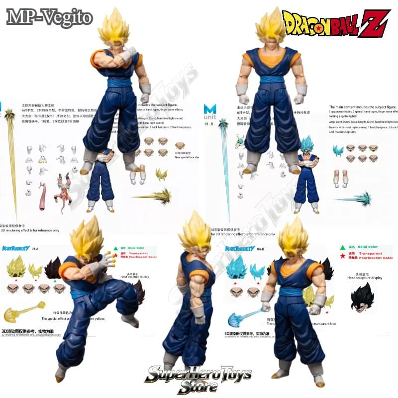【In Stock】MP Studio Dragon Ball Ghost Face Nightwalker Super Saiyan God Vegito Version 1/12 Scale PVC Action Figure