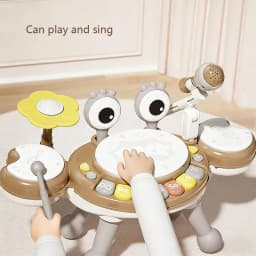 4 in 1 Kids Piano Toy with Xylophone Karaoke Microphone Drums Lights Musical Sensory Learning Educational Toy for 3Years Toddler