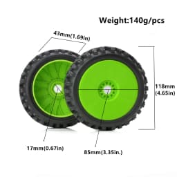 RC 1/8 Buggy Tires and Wheels 17mm Hex Rubber Off Road Tyres for 1:8 Buggy Truck Car HSP Kyosho MP10 VRX HPI Hobao ARRMA Typhon