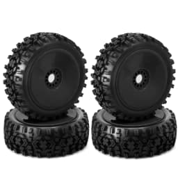 RC 1/8 Buggy Tires and Wheels 17mm Hex Rubber Off Road Tyres for 1:8 Buggy Truck Car HSP Kyosho MP10 VRX HPI Hobao ARRMA Typhon