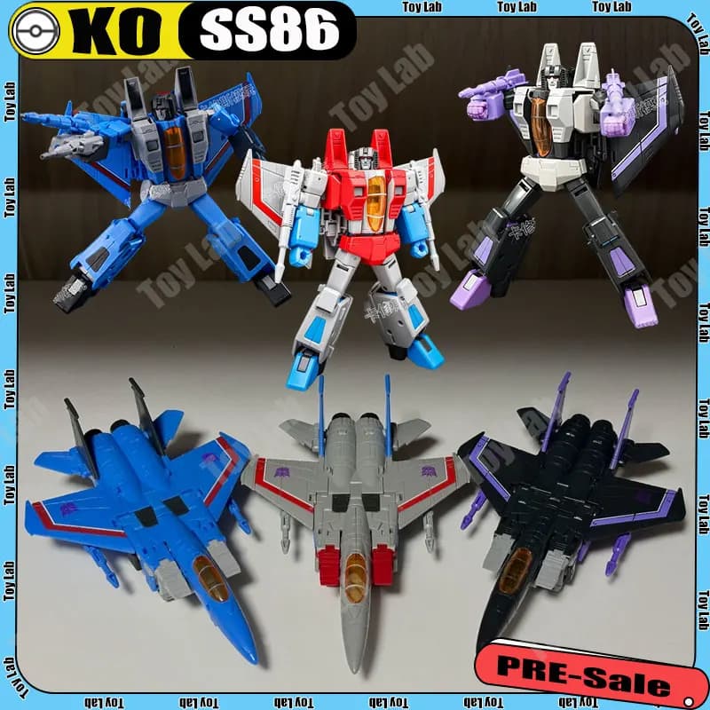 In Stock KO SS86 Series Action FigureTransforming JCS001 Starscream Thundercracker Skywarp Double Form Model Statue Collect Gift