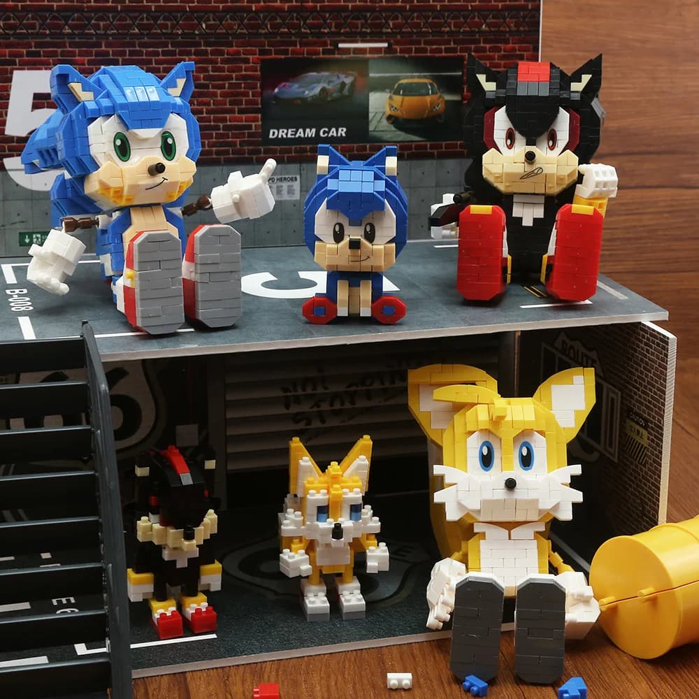 SEGA MOC Building Blocks Toys Hedgehog Brickheadzed Dr Eggman Tails Bricks Anime Game Figures Children holiday kids day Gift