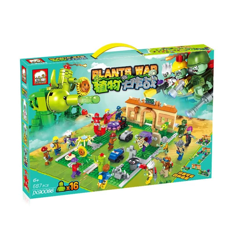 Plants Vs. Crazy Backyard Battle Building Set, DIY Assembly Model for Desktop Decor, Gift for Fans & Adults