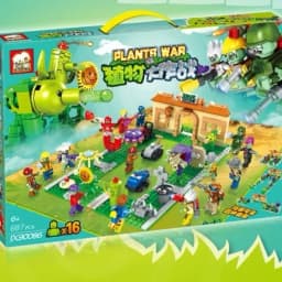 Plants Vs. Crazy Backyard Battle Building Set, DIY Assembly Model for Desktop Decor, Gift for Fans & Adults