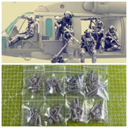 1: 35 Die Casting Resin Model Assembly Kit US Special Forces Parachute Model 7 People Including Rope Grey Model