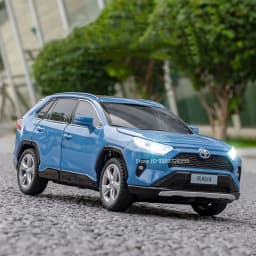 1:24 Scale Highlander RAV4 Toy Model Miniature Cars Alloy Diecast Sound Light Doors Opened Pull Back Shock Absorption Boys Gifts