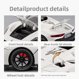 1/24 Maserati MC20 Cabrio Alloy Sports Car Model Diecast Metal Track Racing Car Vehicles Model Sound and Light Children Toy Gift