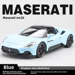 1/24 Maserati MC20 Cabrio Alloy Sports Car Model Diecast Metal Track Racing Car Vehicles Model Sound and Light Children Toy Gift