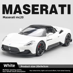 1/24 Maserati MC20 Cabrio Alloy Sports Car Model Diecast Metal Track Racing Car Vehicles Model Sound and Light Children Toy Gift