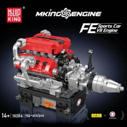 Mould King 10204 Technical Car Engine Toys The Motorized FE Sports Car V8 Engine Building Block Brick Kids Christmas Gift