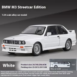 1/24 BMW M3 1988 Street Car Diecast Alloy Metal Model Car Collection Hobbies Decorative Ornament Gift Box For Boyfriend Present