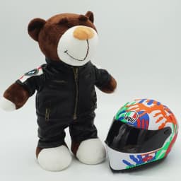 Kawaii helmet and teddy bear motorcycle decorations cute anime filled soft plush toys as gifts for friends during holidays
