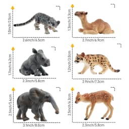 12Pcs Simulation Wildlife Animals Model Toy Mini Figures Dolls Action Figurines Toys for Children Set Gift Cake Decoration