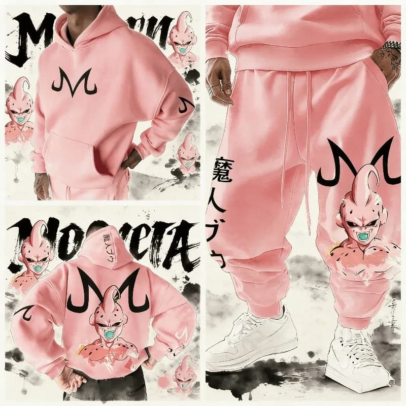 Dragon Ball Men's Suit Sportswear Majin Buu Spring Autumn and Winter Japan Anime Jogger Suit Harajuku Fashion Suit