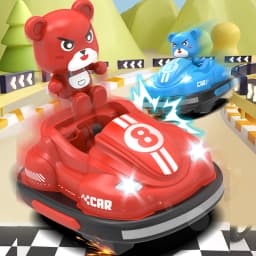 2.4G Bumper Battle RC Car with LED Music Ejecting Plush Toys Parent-Child Competitive Racing Game for Boys Kids Outdoor Toys