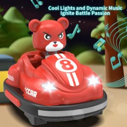 2.4G Bumper Battle RC Car with LED Music Ejecting Plush Toys Parent-Child Competitive Racing Game for Boys Kids Outdoor Toys
