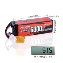 Sunpadow 6000mAh 4S Lipo Battery for 70C 14.8V with XT90 Plug Connector For RC Car Truck Tank Truggy Vehicle Buggy Hobby 2 Packs