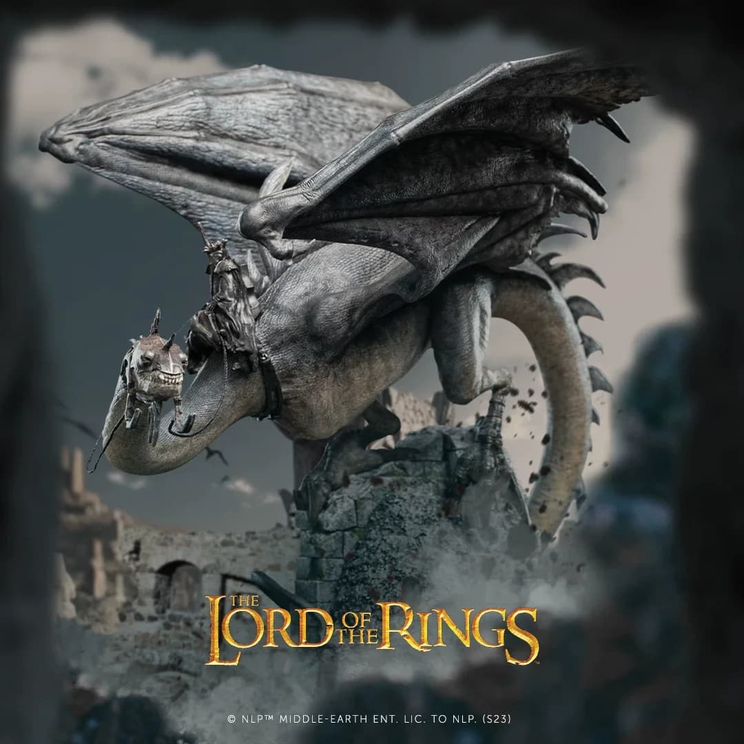 New 17cm Witch King Of Angmar Fell Dragon Collectible Figurine Statue Ornament For Adult Movie Fans
