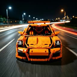 2704 Pcs 1:8 Technical Orange Supercar Building Blocks Assembly Model Toy, Christmas Gift for Kids