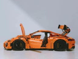 2704 Pcs 1:8 Technical Orange Supercar Building Blocks Assembly Model Toy, Christmas Gift for Kids