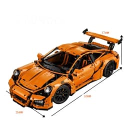 2704 Pcs 1:8 Technical Orange Supercar Building Blocks Assembly Model Toy, Christmas Gift for Kids