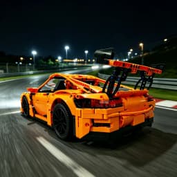 2704 Pcs 1:8 Technical Orange Supercar Building Blocks Assembly Model Toy, Christmas Gift for Kids