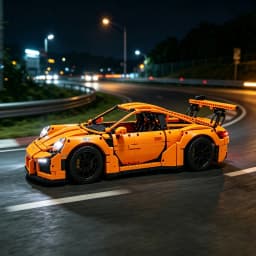 2704 Pcs 1:8 Technical Orange Supercar Building Blocks Assembly Model Toy, Christmas Gift for Kids