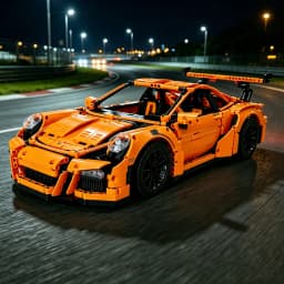 2704 Pcs 1:8 Technical Orange Supercar Building Blocks Assembly Model Toy, Christmas Gift for Kids