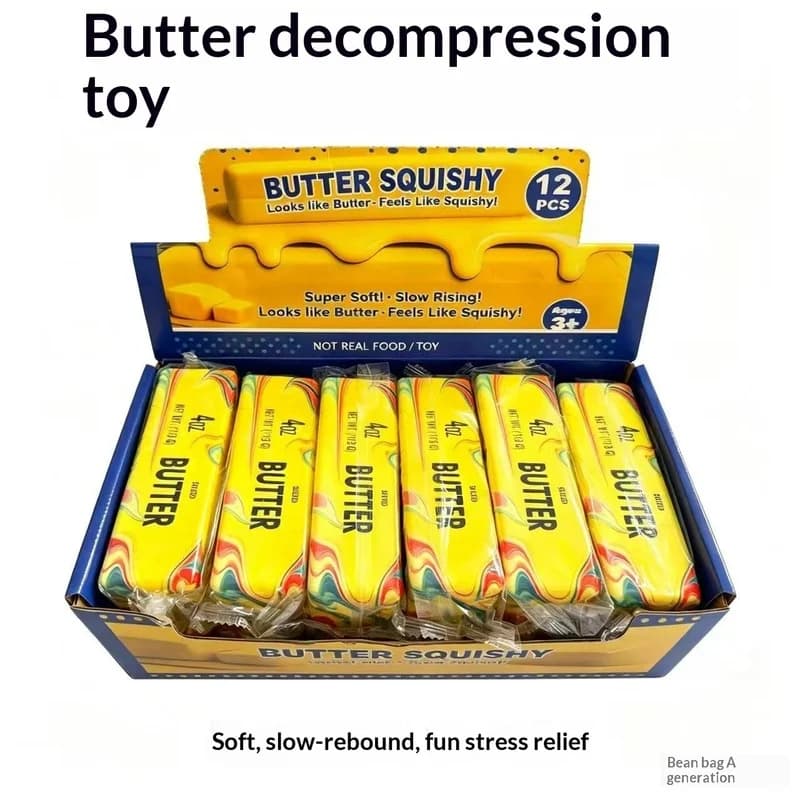2026 Hot Butter Squishy Pu Slow Rising Squeeze Creative Multicolor Stress Relief Simulated Butter Anxiety Relief Fidget Toy