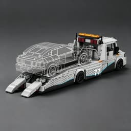 City Series Sprinter Modified Trailer 8-Compartment Race Car Transport Truck Building Blocks Toy Cars Car Models Trucks