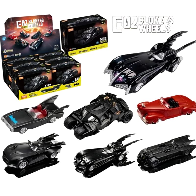 New BLOKEES Batmobile Blind Box DCBatman E02 The Dark Knight1:64 Scale Car DIY Assemble Model Toy Movie Themed Collectible Gift