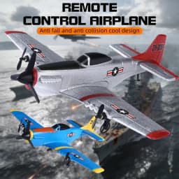 P51 Mustang EPP Foam RC Fixed Wing Fighter Plane With LED Lights 2.4GHz Long Range Anti-Impact Lightweight Outdoor Glider Toy