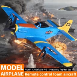 P51 Mustang EPP Foam RC Fixed Wing Fighter Plane With LED Lights 2.4GHz Long Range Anti-Impact Lightweight Outdoor Glider Toy