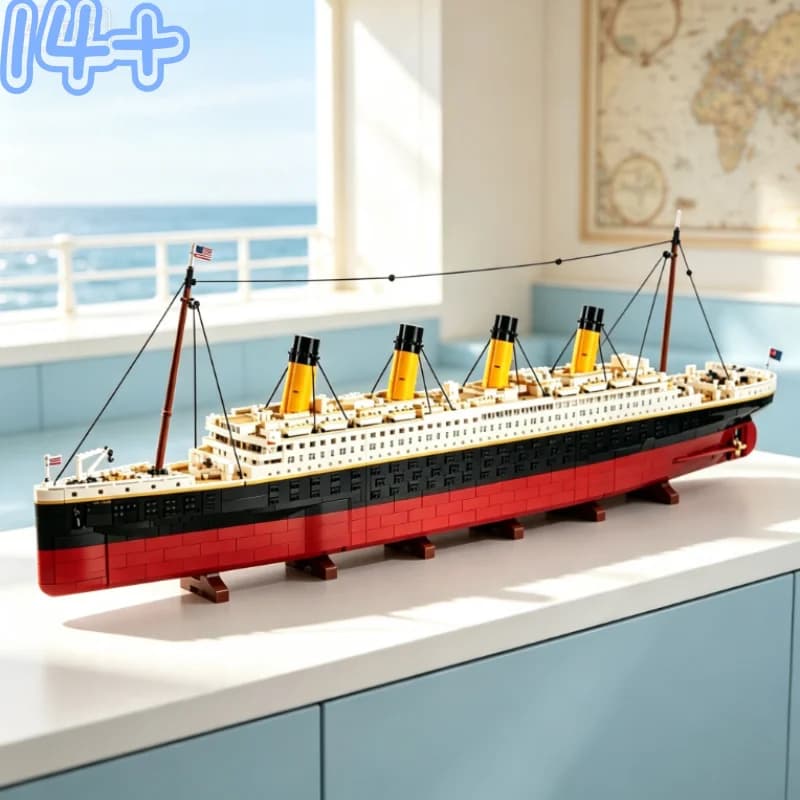 9090PCS Giant Cruise Ship Building Blocks Set Creator Expert Large DIY Assembly Model Luxury Ocean Liner Desktop Display Gifts