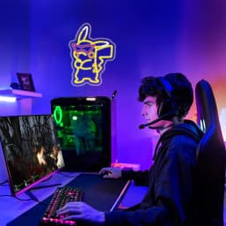 Cool Pikachu Neon Light Sign for Wall Decor USB Dimmable LED Neon Sign for Gaming Setup Boy Birthday Teen Room Anime Gifts